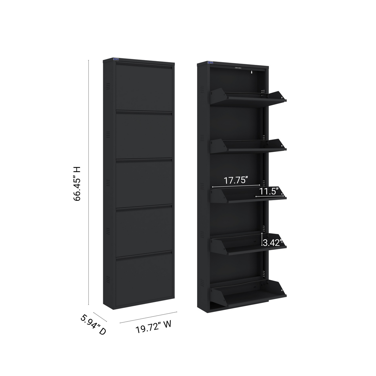 5 Door Metal Shoe Cabinet With Side Ventilation - AYK