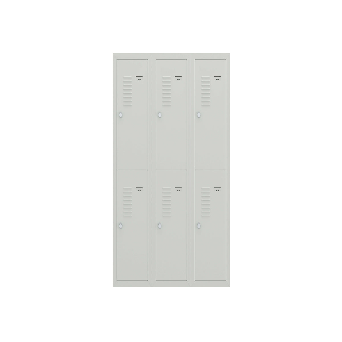 BDS Triple Unit Locker 2 - Tier Flat Pack - Main (1) and Add-on (2) Unit - Light Gray