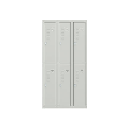 BDS Triple Unit Locker 2 - Tier Flat Pack - Main (1) and Add-on (2) Unit - Light Gray