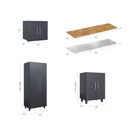 Prestige Series 14pc Cabinet Set with Base, Wall Cabinets and 36" Lockers