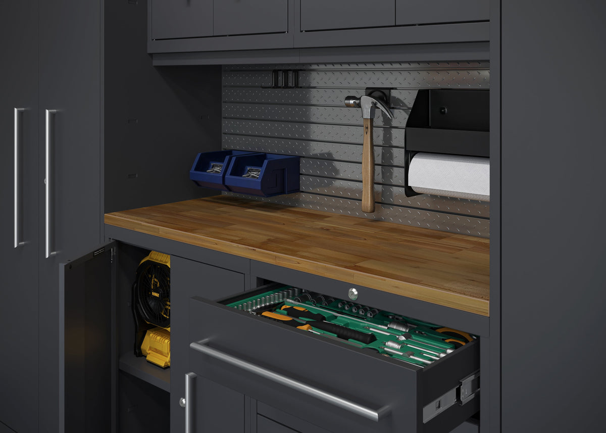 Core Plus Series 7pc Cabinet Set with Base, Wall Cabinets and 30" Lockers