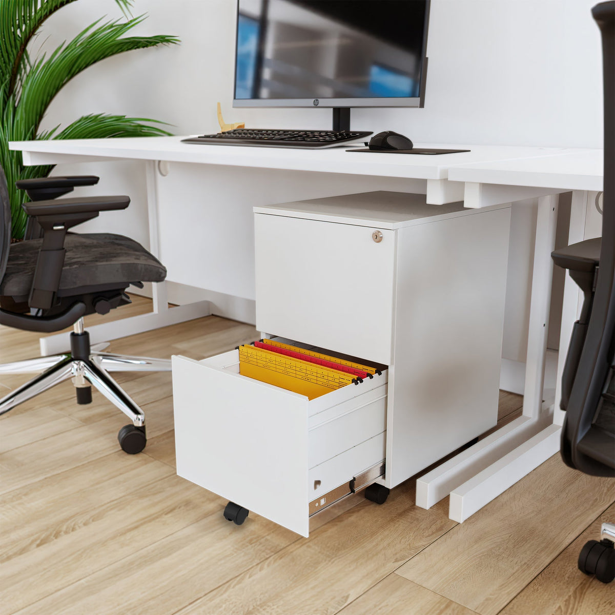 2-Drawer Metal Pedestal With Lock - JMKG