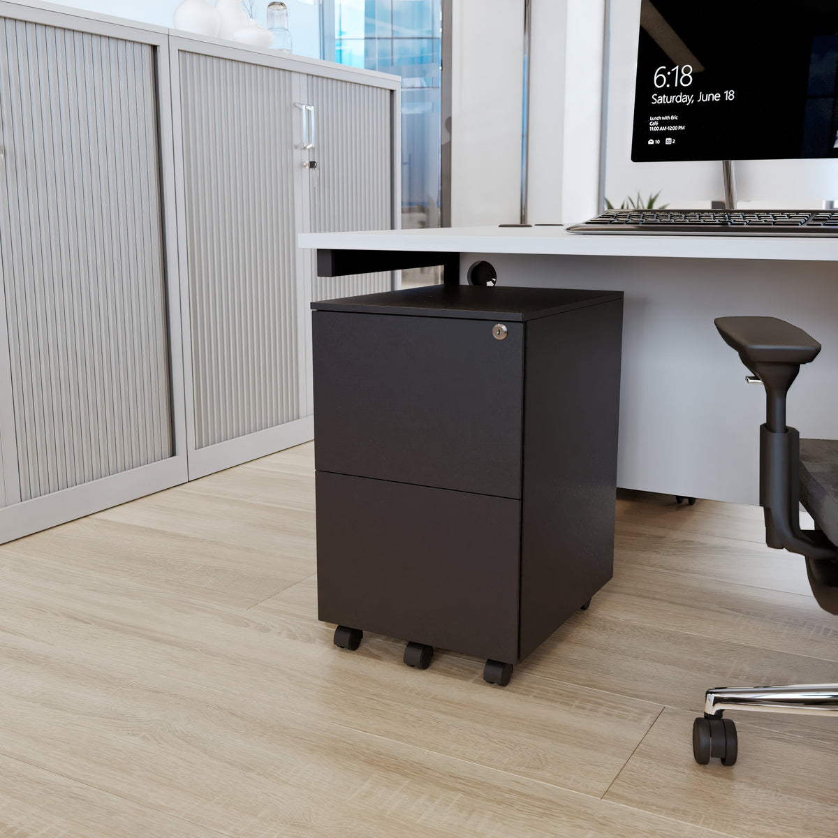 2-Drawer Metal Pedestal With Lock - JMKG
