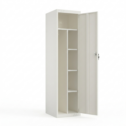 KDS Metal Storage Cabinet with Adjustable Shelves, Hanging Rod & Hooks, Split Unit