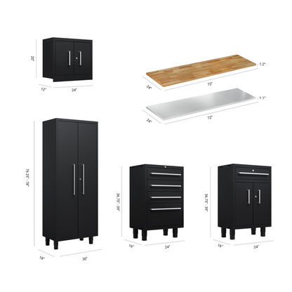 Core Plus Series 10pc Cabinet Set with Base, Split, Tool Drawers, Wall Cabinets and 30" Lockers