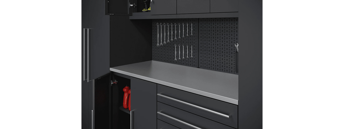 Prestige Series 8pc Cabinets Set with Tool Drawers, Wall Cabinets and 36" Lockers