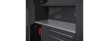 Prestige Series 8pc Cabinets Set with Tool Drawers, Wall Cabinets and 36" Lockers
