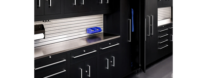 Core Plus Series 9pc Cabinet Set with Base, 2 Split Cabinets, Wall Cabinets and 30" Lockers